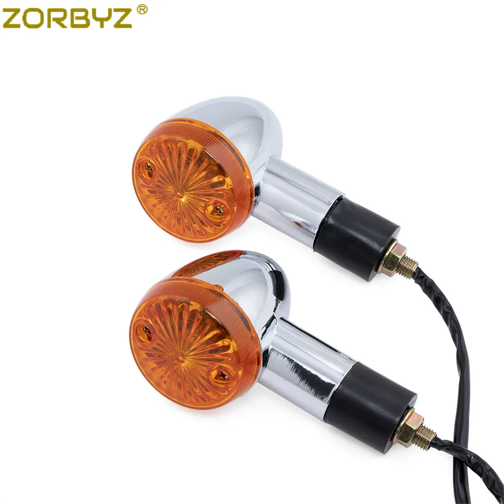 ZORBYZ 2pcs Chrome Motorcycle Bullet Turn Signal Lights For Honda Shadow VT750 1100 VTX 1300 1800C Aero 600 750 Spirit |