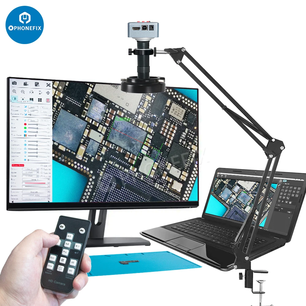 

4K Video Digital Video Microscope 130X C-Mount Lens HDMI USB Electronic Industrial Microscope Camera for Phone Repair Soldering