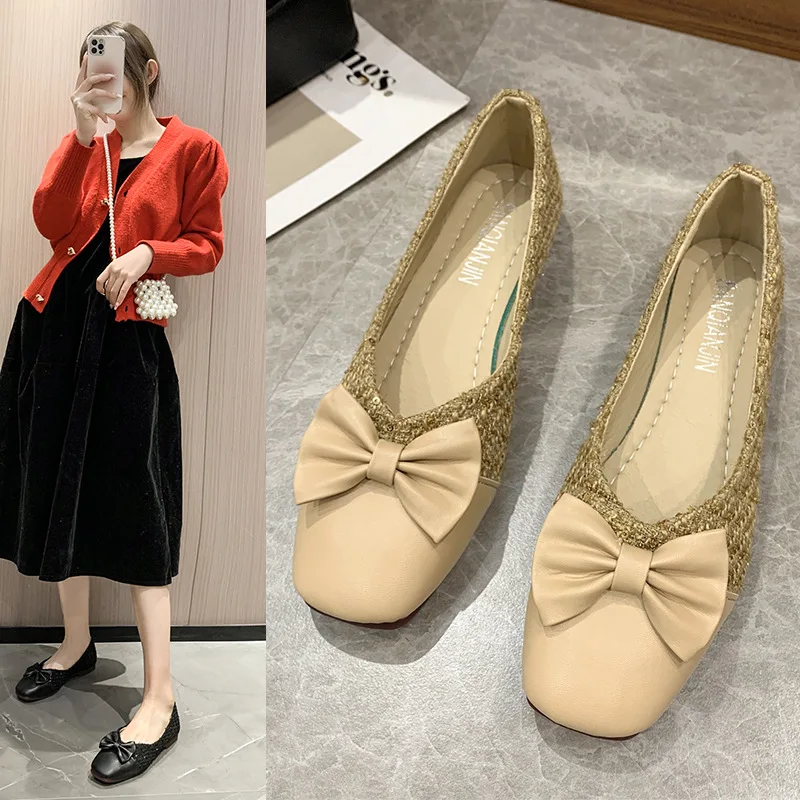 

Summer Women's Flat Shoes Shallow Soft Sole Casual Shoes Leather Flats White Women Shoes Large Size Flats Shoes Zapatos De Mujer