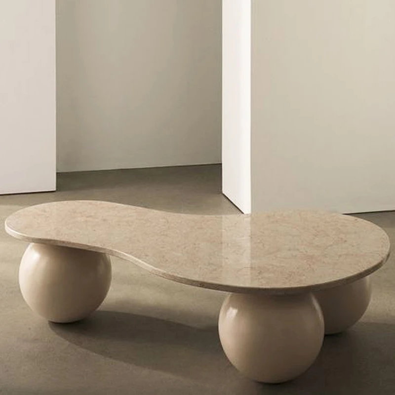 

Special-shaped creative irregular curved round ball coffee table Wabi-sabi designer reception tea table