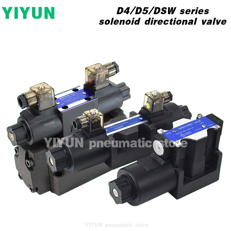 Фото DSW-02,03-2B2,3C2,3C4,3C60-D,B-DC24V,AC220 Пневматический элемент YIYUN Электромагнитный распределительный клапан серии DSW №1