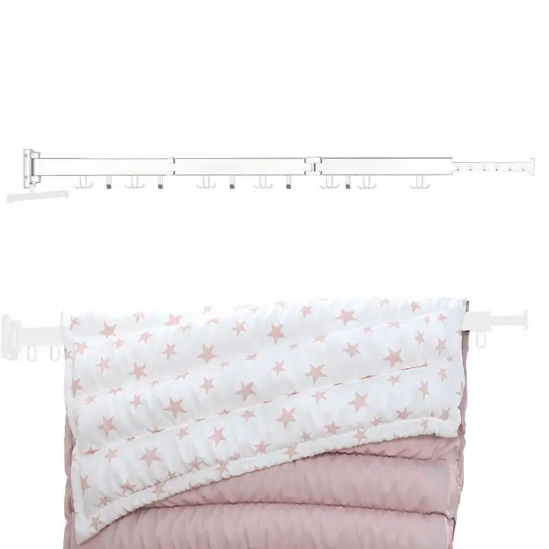 

Вешалка для белья, выдвижная вешалка для белья, сушилка для белья, складная подставка для одежды с крючками, вешалка для одежды с сильной наг...