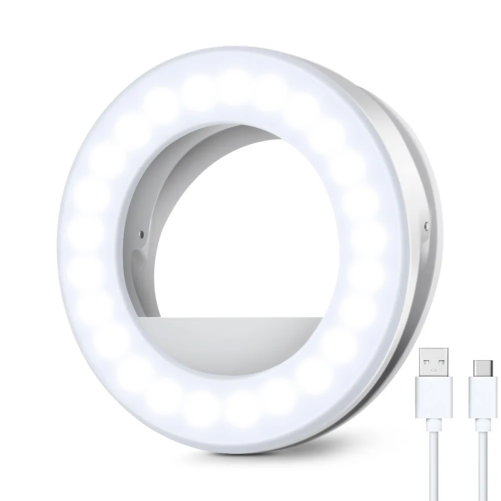 

Portable Mini Light Mobile Phone Fill Light LED Round Beauty Ring Light for Smartphone Tablet Laptop