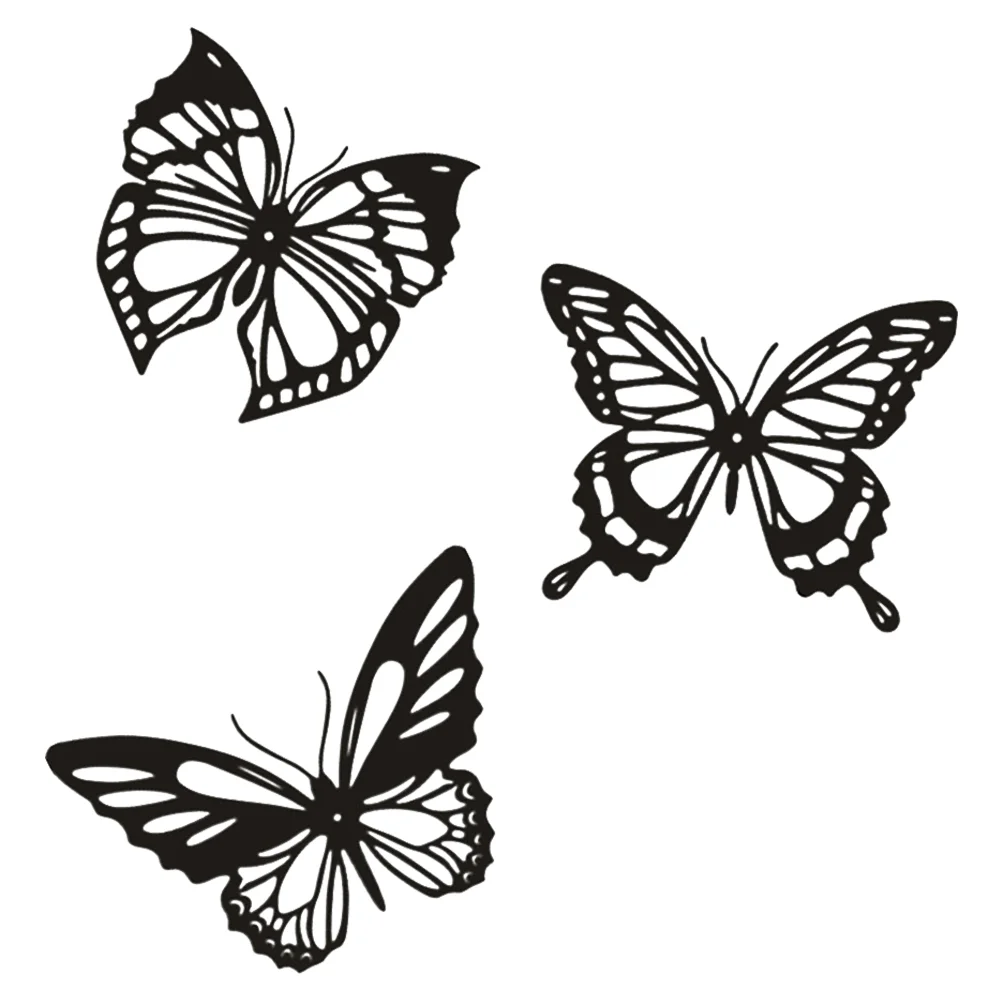 

Wallmetaldecor Sculpture Hanging Outdoor Garden Butterflies Figurine Ornaments Statue Silhouette Animal 3D Insect Iron