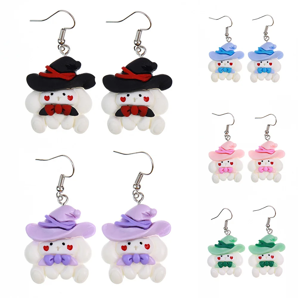 

Милые серьги Sanrio Magic Hat Cinnamoroll аниме мультфильм Милая забавная индивидуальность нишевые серьги-подвески подарки для девочек