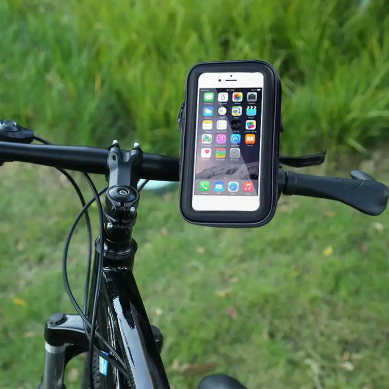 bicycle motorcycle phone holder waterproof case bike phone bag for iphone xs 11 samsung s8 s9 mobile stand support scooter cover free global shipping