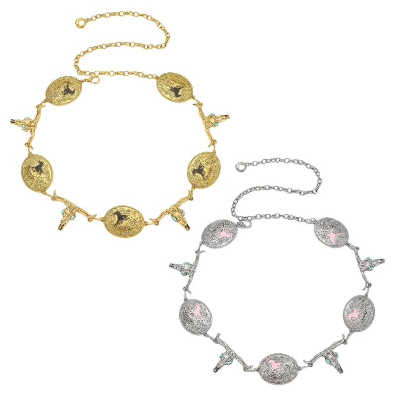 Женская поясная цепочка пояс в западном ковбойском стиле для платья Y1UA