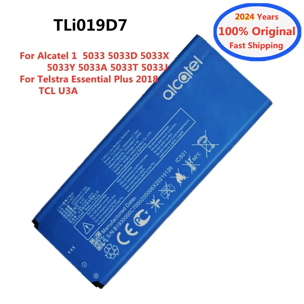 TLi019D7 оригинальный аккумулятор для Alcatel 1 5033A 5033D 5033X 5033Y 5033T 5033J Telstra Essential Plus 2018 TCL U3A