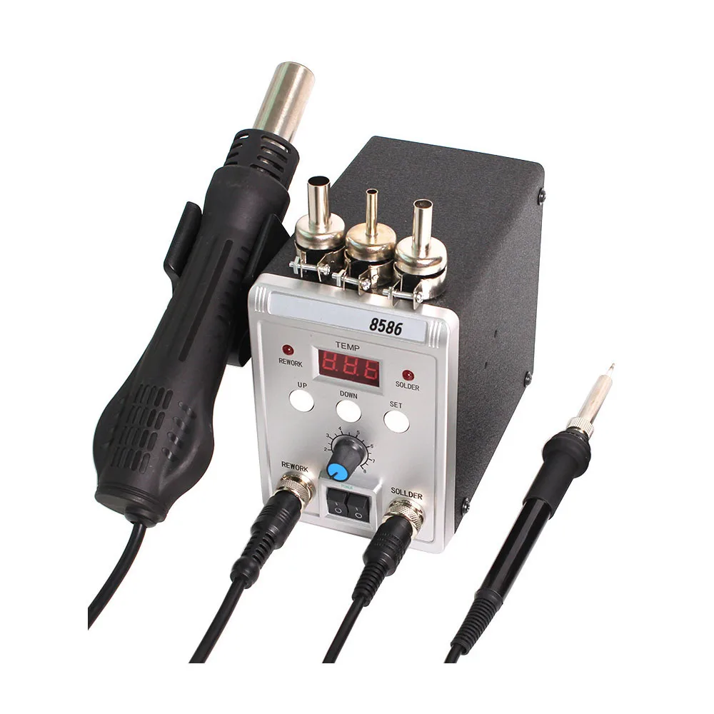 858D 2 In 1 Hot Air Soldering And Rework Station Adjustable Thermostat Iron Heater Element Electronic Job Tools For Cell Repair
