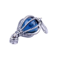 hot sale silver color charm bead blue hot air balloon glaze beads for original pandora charm bracelets bangles jewelry
