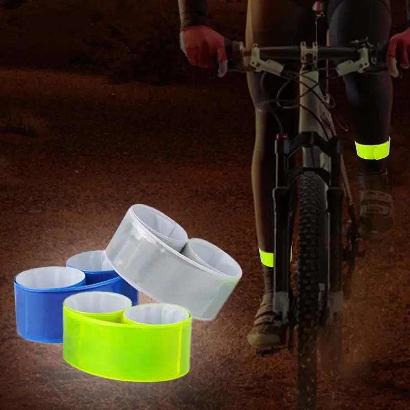

Reflective Bicycle Tapes Warning Bike Bind For Safety Cycling Running Outdoor Sports Trousers Leg Opening Fastening Strips
