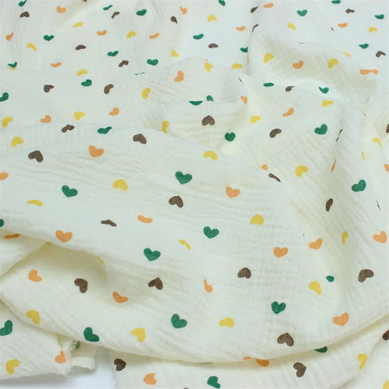 

50x135cm Pure Cotton Crepe Fabric By Meters High Quality Soft Double Gauze Cotton Seersucker Material DIY Handmade Pajamas Cloth