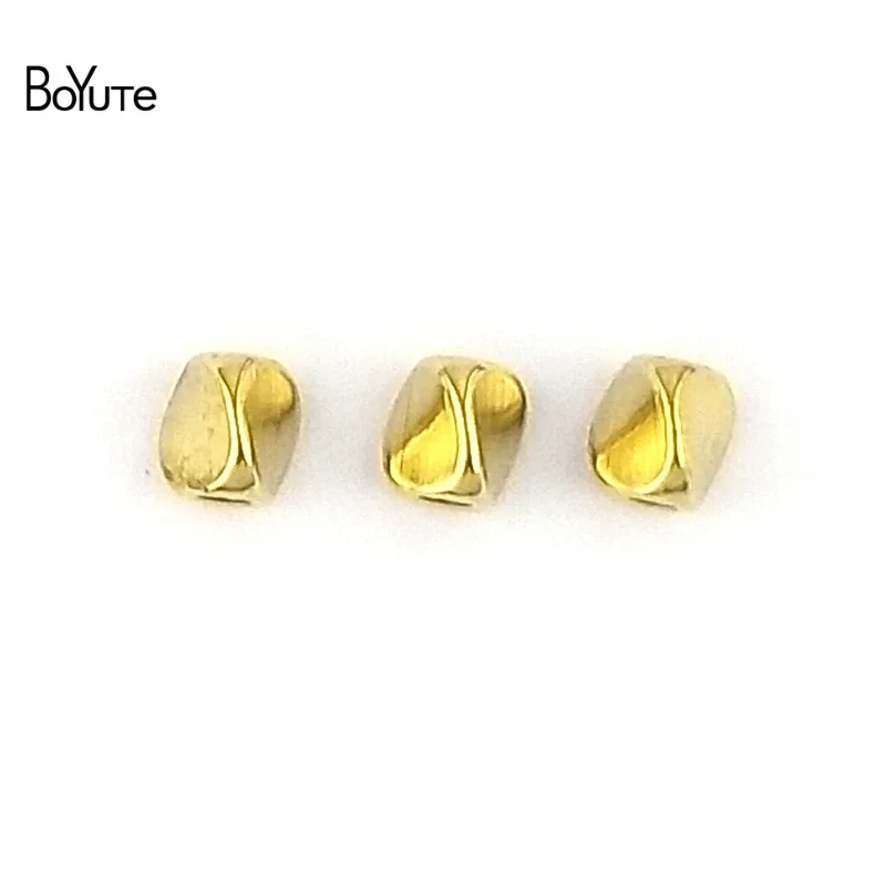 Бусины BoYuTe (100 шт./партия) 4 мм 5 металлические латунные витые из Непала бусины для