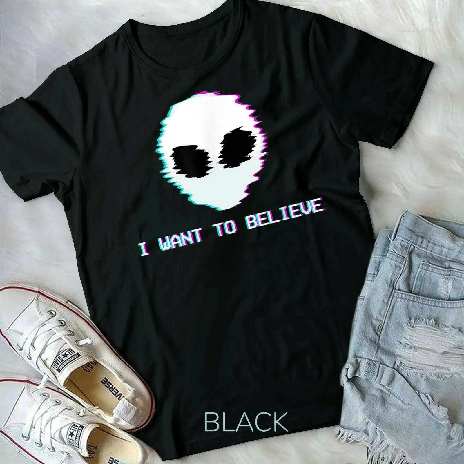 

Pastel Goth Shirt Kawaii Alien Want to Believe Aesthetic Form T-shirt