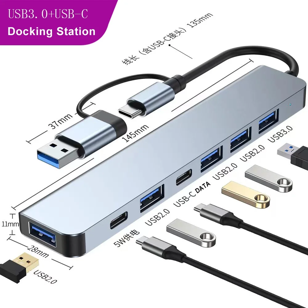 

USB C 2 в 1 концентратор для USB 3,0 SD TF ридер для ноутбука планшета смартфона Type C док-станция разветвитель с несколькими портами Usb удлинитель Keybo