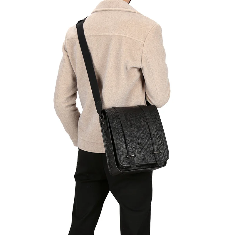 For Men Crossbody Bag Male Casual Luxury Vintage Man Bags Genuine Cow Leather Shoulder Bag Fashion Handbags Books Pads Bag