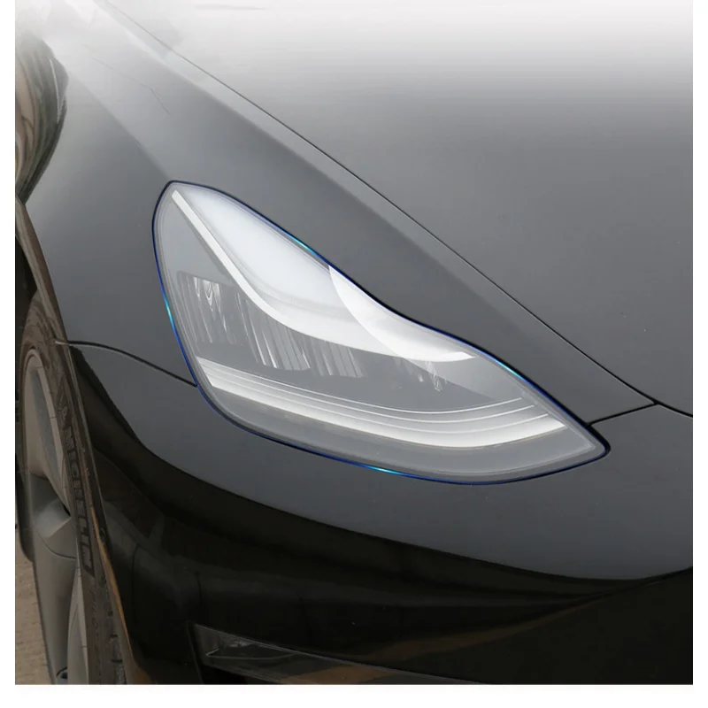 

Front Headlamp Car Styling Sticker For Tesla Model XSY 3 Headlamps TPU Smoked Black Headlights Protector Film accessories