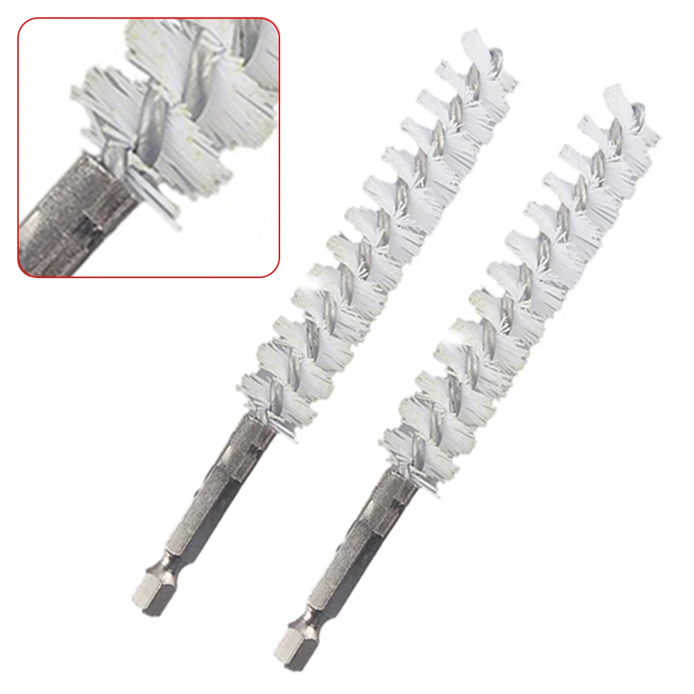

2pcs 15mm Nylon Drill Brushes Tube Cleaning Brushes 1/4Inch For Electric Drill Polishing Removing Paint Cleaning Tools