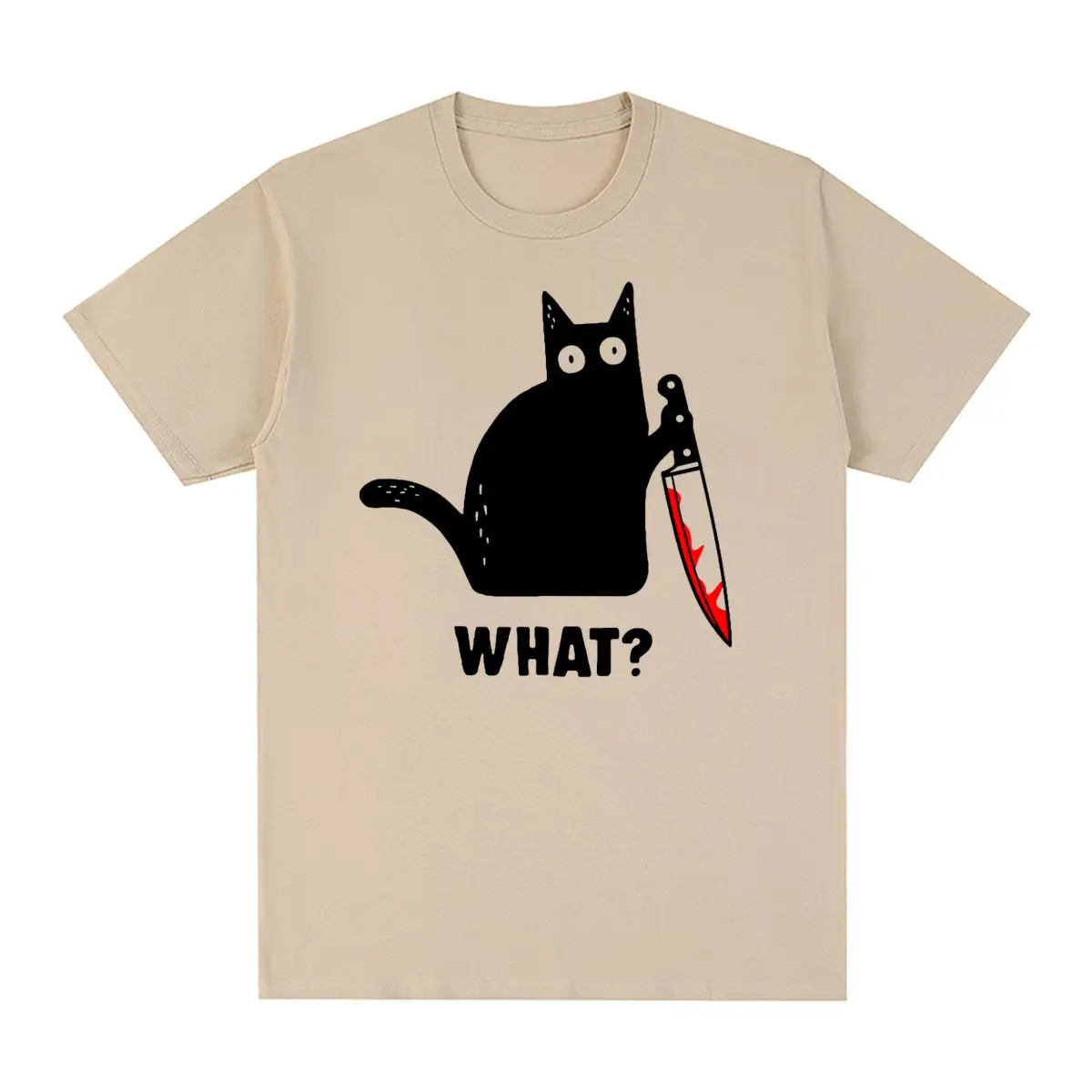 

Black Cats Killer What Surprised Vintage T-shirt Funny Printing Clothes Fashion Cotton Men T shirt New Tee Tshirt Womens Tops