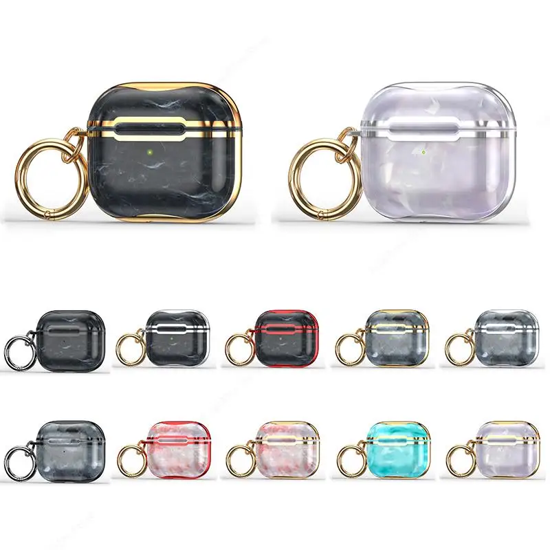 

Earphone Case For Airpods Pro 2 3 Marble Pattern Cover For Apple Air Pods Pro2 Airpod Pro 2nd 1 Gold Edge Protective Headset Bag