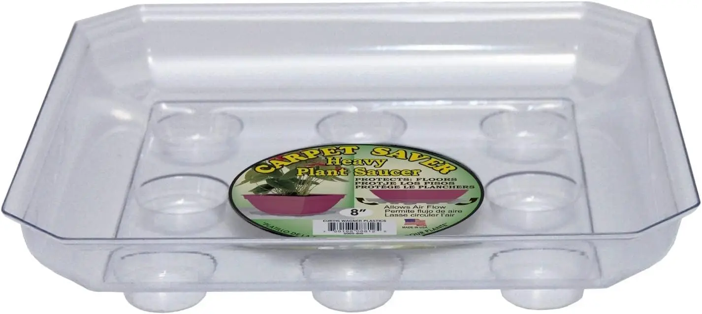 

Heavy Gauge Footed Square Carpet Saver Saucer, 16-Inch by 16-Inch, Clear