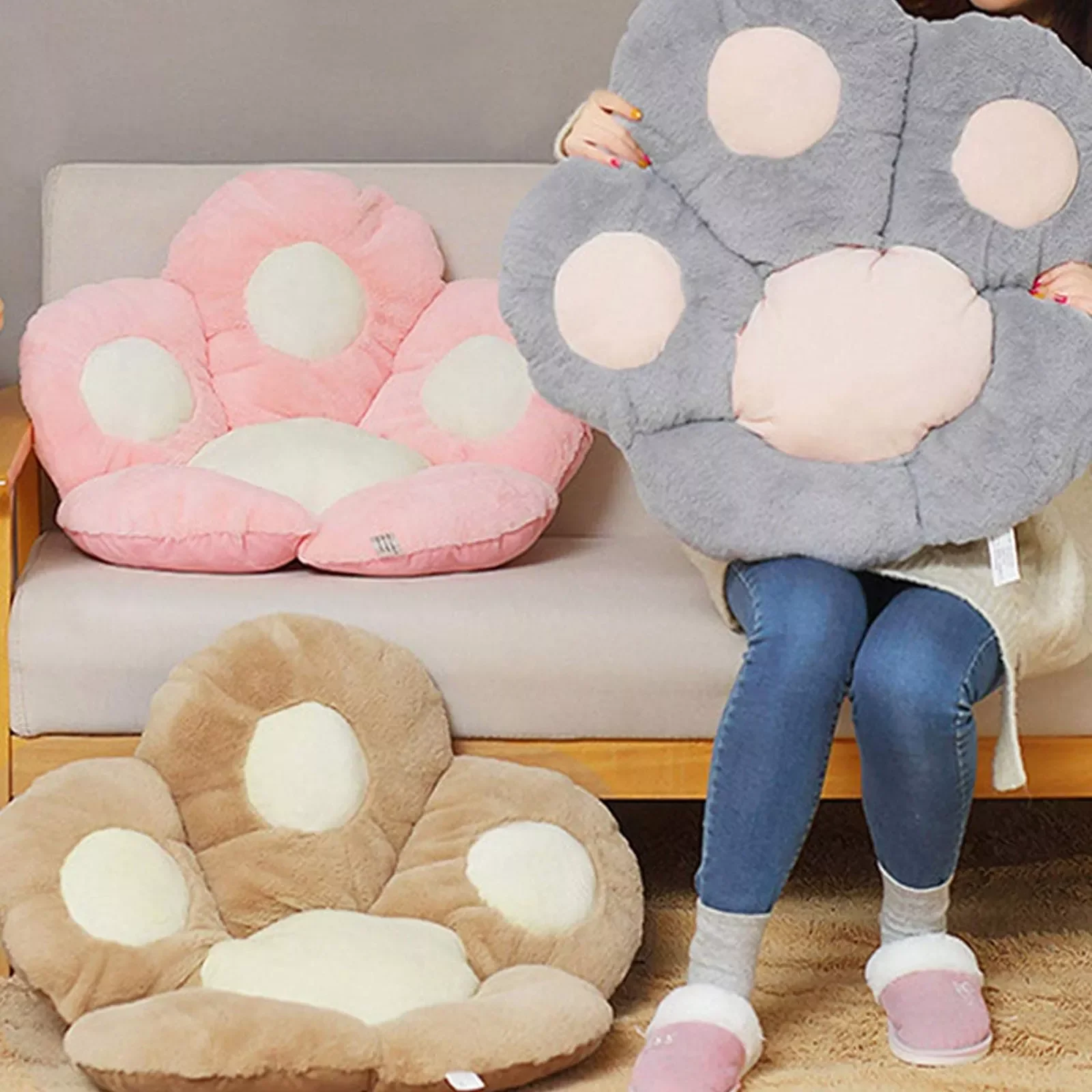 

Reversible Armchair Seat Cushion Cat Paw Creative Soft Cozy Chair Cushion Plush Comfort Seat Almofadas Decorativas Para Sofá