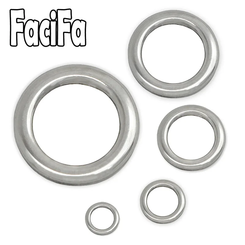 100 или 50 шт из нержавеющей стали сверхмощное рыболовное твердое кольцо джиггинг