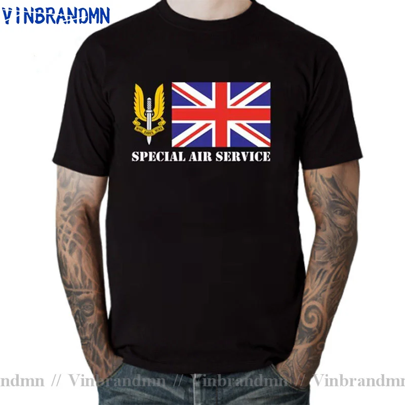 Футболка SAS мужская с символами спецназа винтажная тенниска флагом