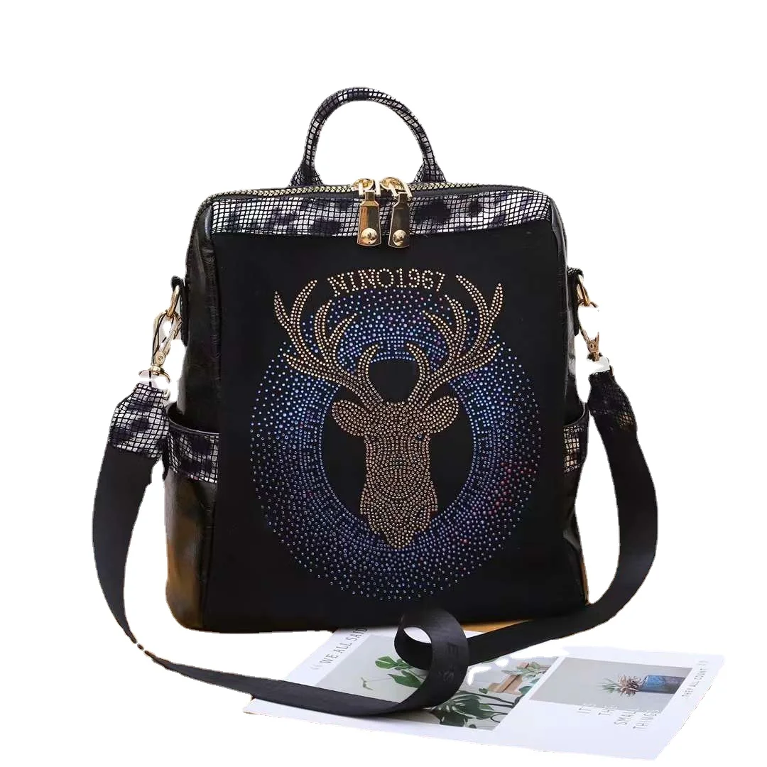 

Cute Backpacks Women Real Leather Backpack Large Capacity Travel Bag Fashion High Street Female Bagpack Shoulder Bag