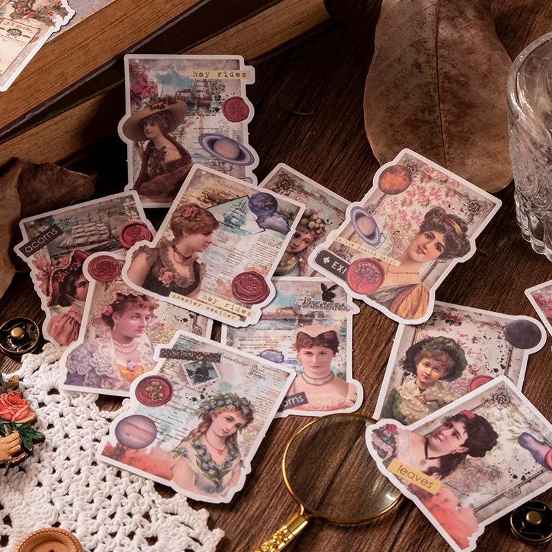 

30 листов наклеек в стиле ретро портрет персонажа декоративная подложка коллаж офисные принадлежности Скрапбукинг Мультфильм 95*152 мм