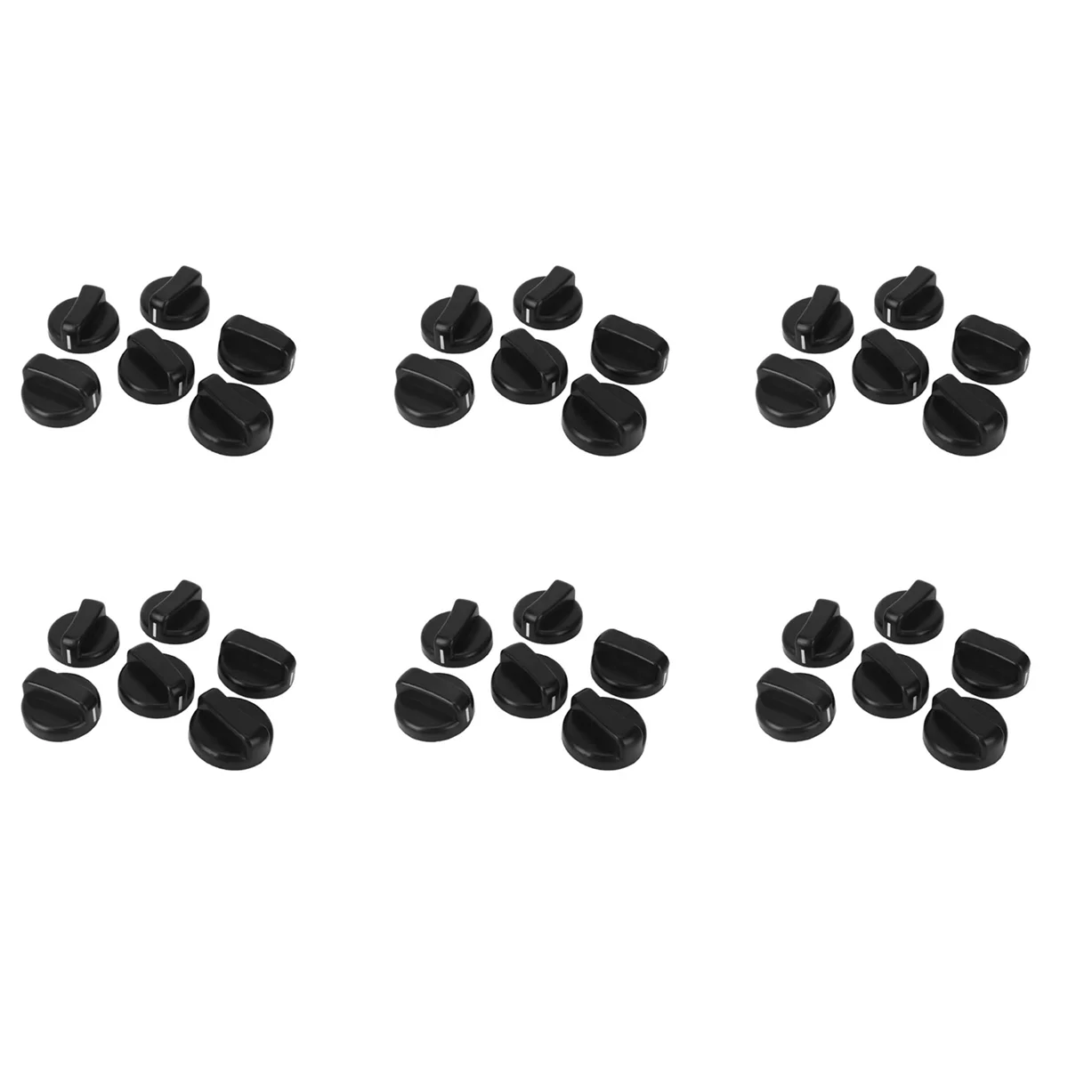 

36 PCS Kitchen Black Plastic Gas Stove Cooker Control Knobs