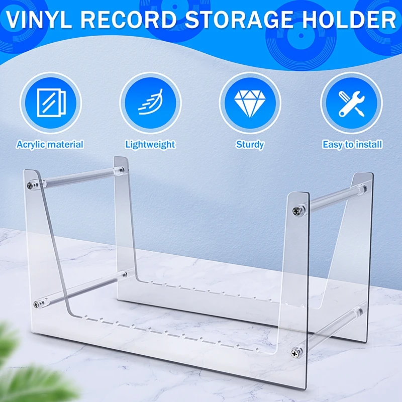 Прозрачная подставка для виниловых пластинок хранения настольных альбомов