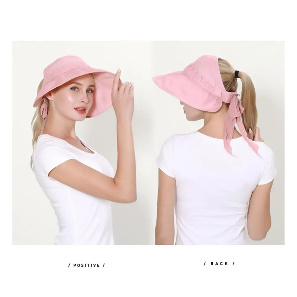 

Anti-fade Delicate Folding Lady Outdoor Visor Hat Lightweight Sun Hat Packable for Beach