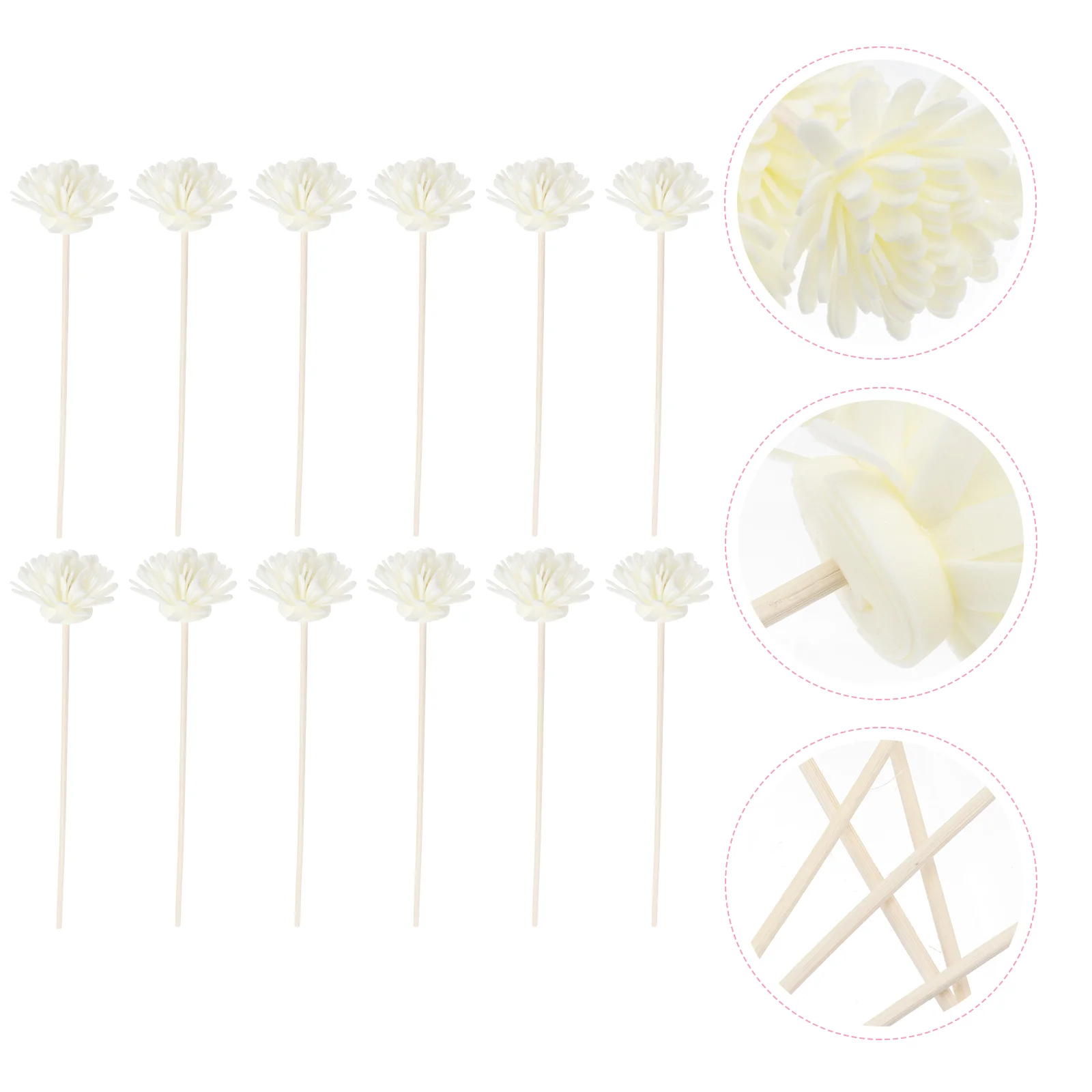 

12 Pcs Chrysanthemum Aromatherapy Rattan Supplies Sticks Flower Crafting Home Diffusers Simulated Handicrafts Accessories