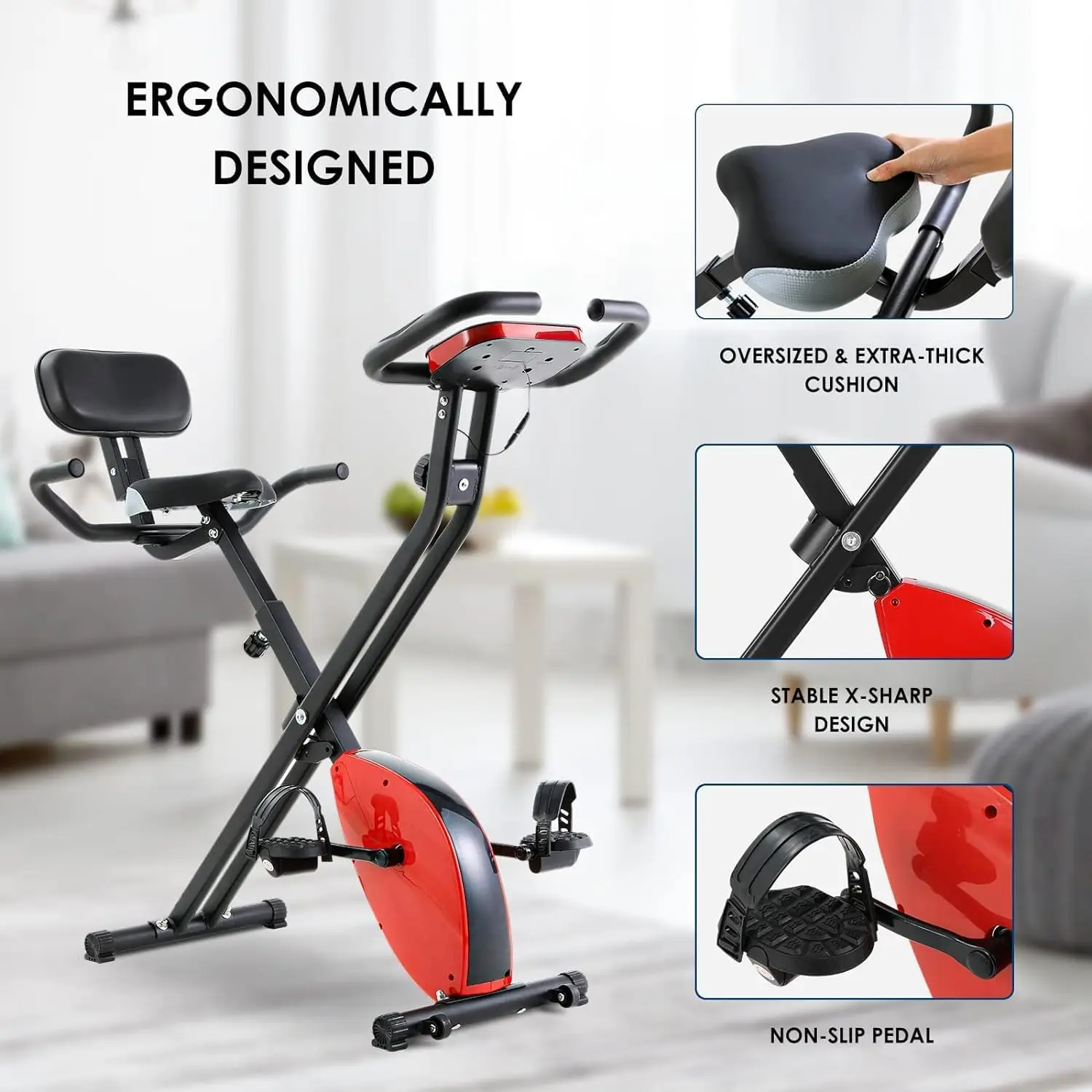 Складной велотренажер складной стационарный велосипед для фитнеса вертикальный