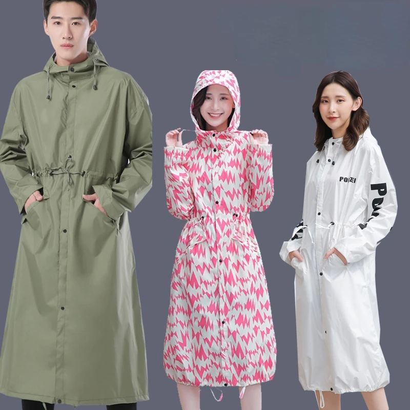 

Rainstorm-proof Adult Long Raincoat Women Fashion Hiking Waterproof Windbreaker Thin Rain Poncho Korean Version