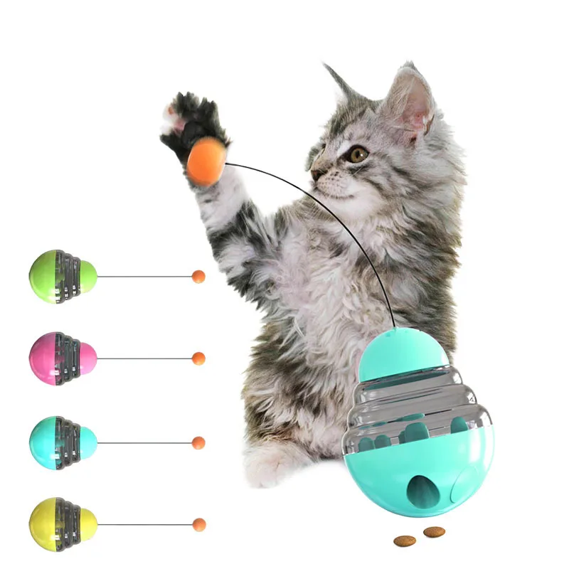 

Funny Tumbler Cat Toy Feeder Dispenser Bite Resistant Cat Toys Pet Slow Leaking Food Ball IQ Improve Training Toys Pet Supplies