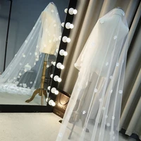 whitney wedding off white 1 5 2 3 meter petal wedding veil foral bridal headdress chapel veil bride accesories velo nupcial