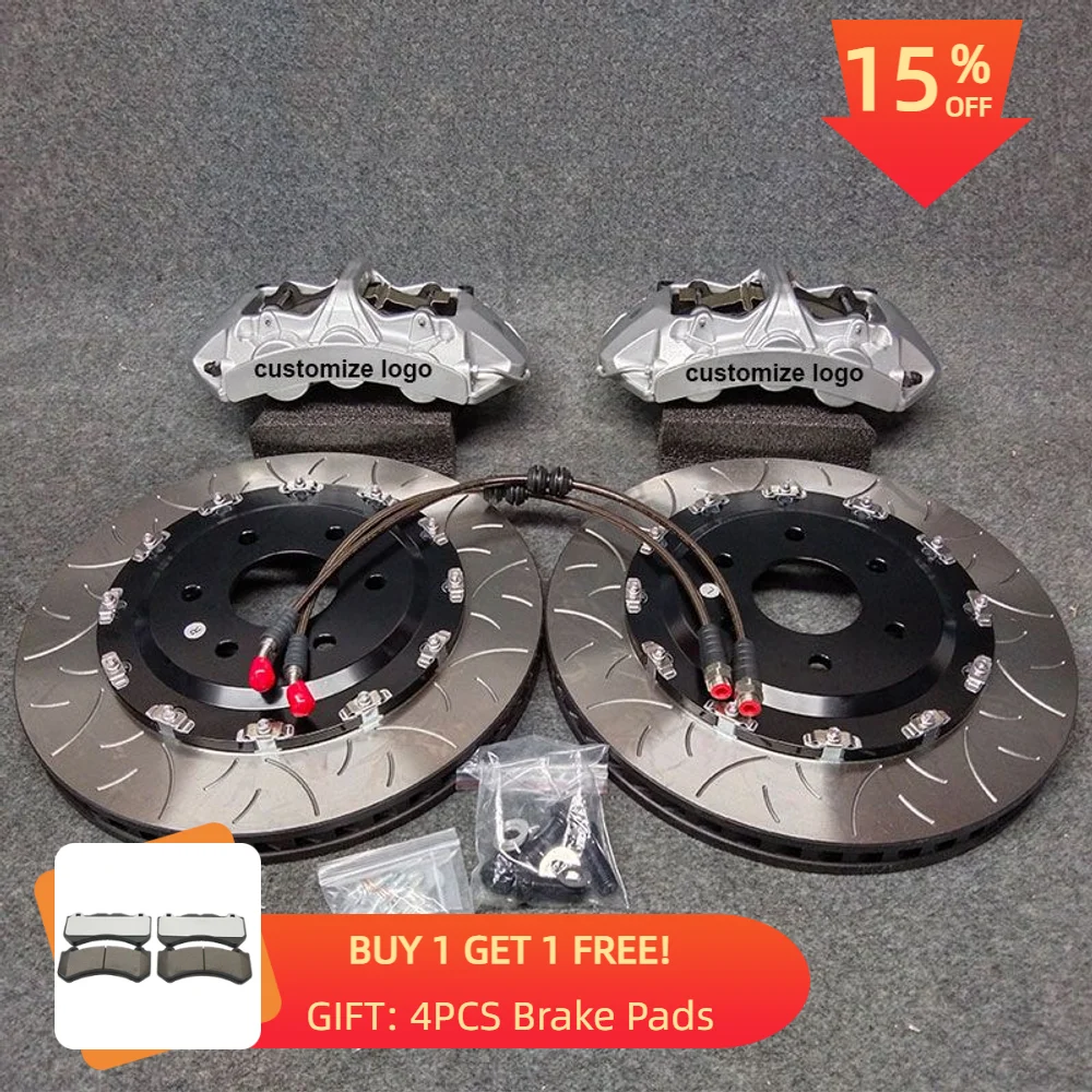 

Customize Silver GT6 Pot Brake Caliper Kit with 355*32mm Disc Rotor 17'' 18'' 19'' Front Wheels for Audi TT A4 A5 A6