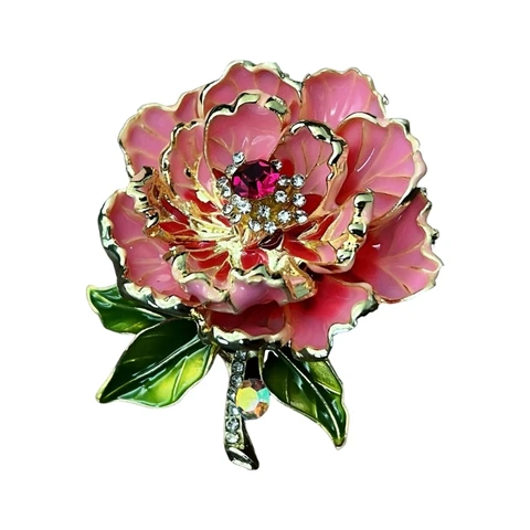 JAVRICK Брошь цветок пиона