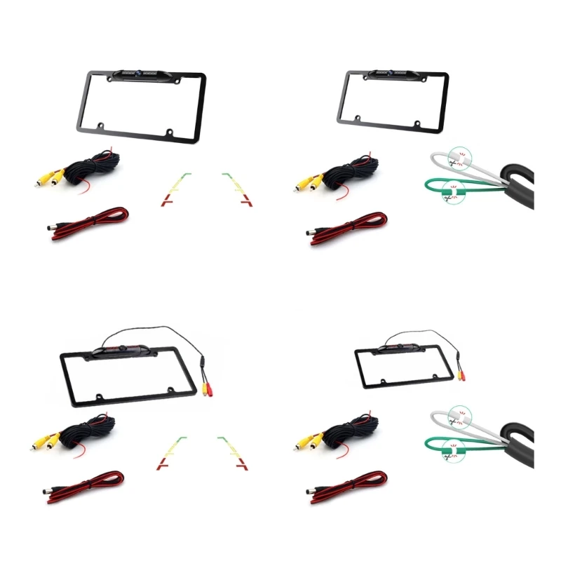 

Long License Plate Frame Auto Reverse Backup Rear View Camera Car Night