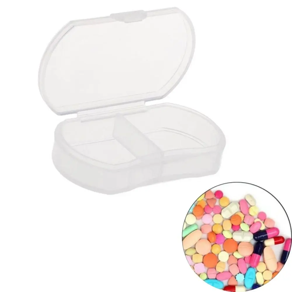 

Portable Container Dispenser Organiser Medicine Organizer Box Medication Case Medicine Tablet Storage 2 Grid Pill Box