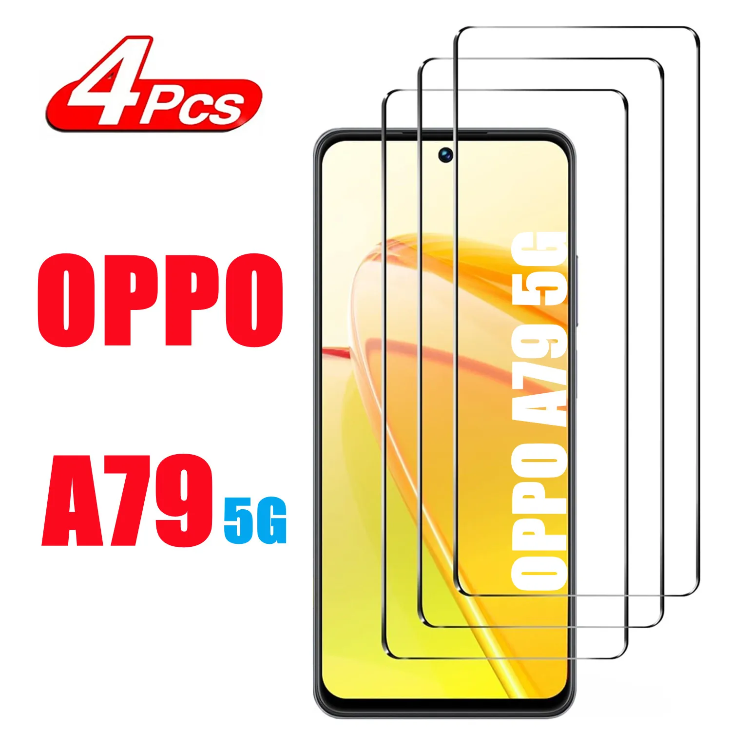 2/4 шт. закаленное стекло для OPPO A79 5G Защитная стеклянная пленка экрана
