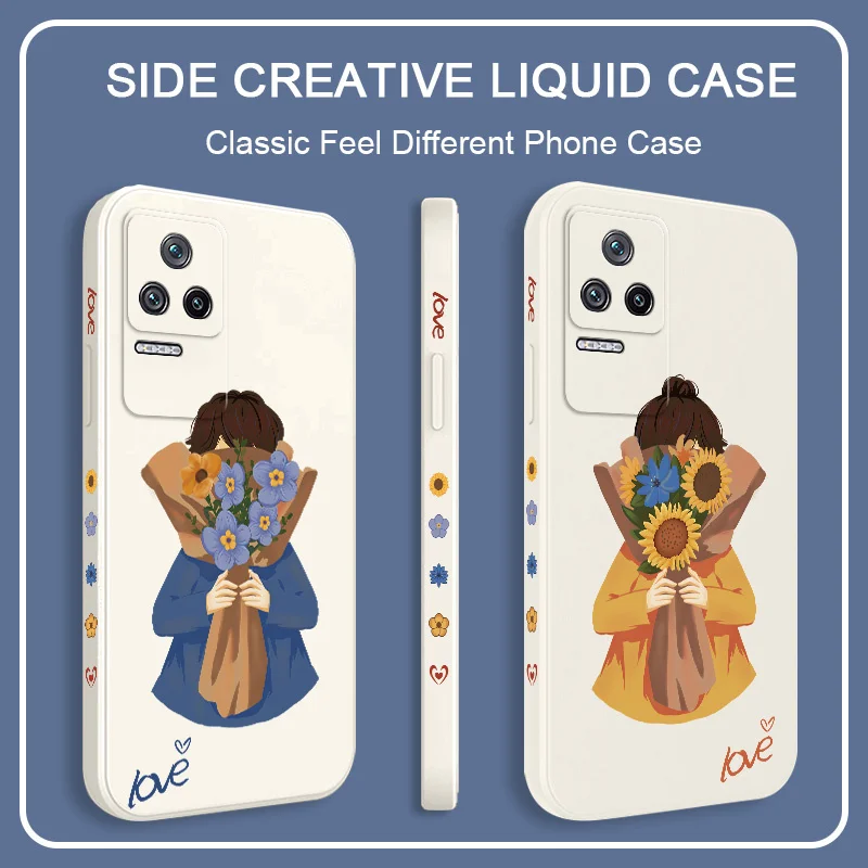 

Flower Season Boy Phone Case For Xiaomi Poco M5S X5 F4 X4 M4 F3 X3 M3 F2 X2 Pro C40 4G 5G GT Liquid Silicone Cover