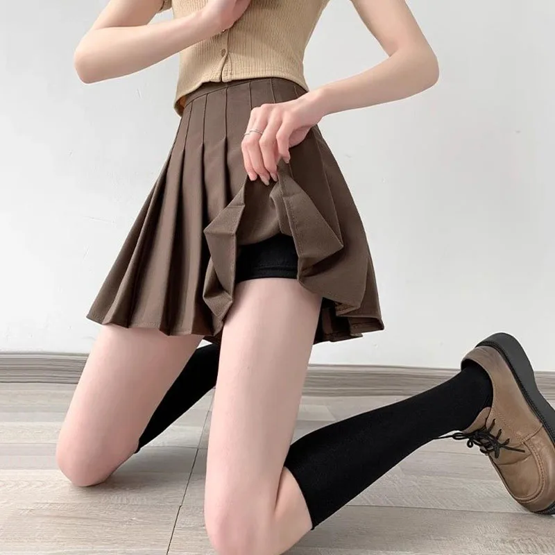 Юбка Lucyever Женская плиссированная с завышенной талией на молнии черная/белая