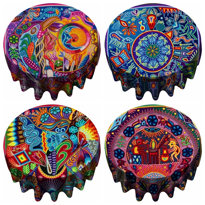 Huichol печать мексиканского народного искусства маракаме хикури олень змея Орел