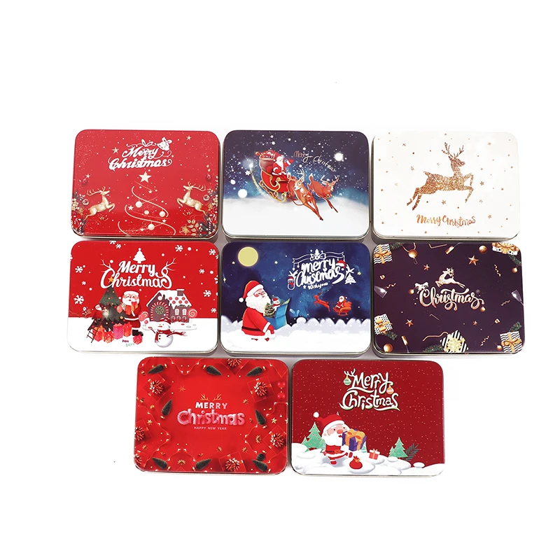 Empty Cookie Tin Candy Tin With Handle For Christmas Goodie Bag Party Treat Bag Christmas Gift Box