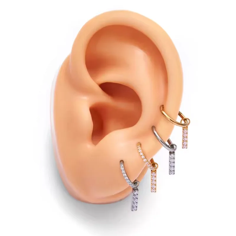 Титановые серьги-подвески CZ для пирсинга Helix Conch женщин
