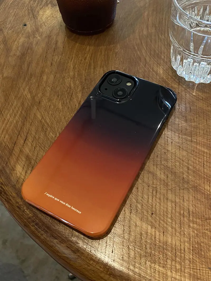 

Minimalist Art Contrast Gradient Film Case Suitable For Apple 14pro PhoneCase 13promax/12/11 Hard Shell