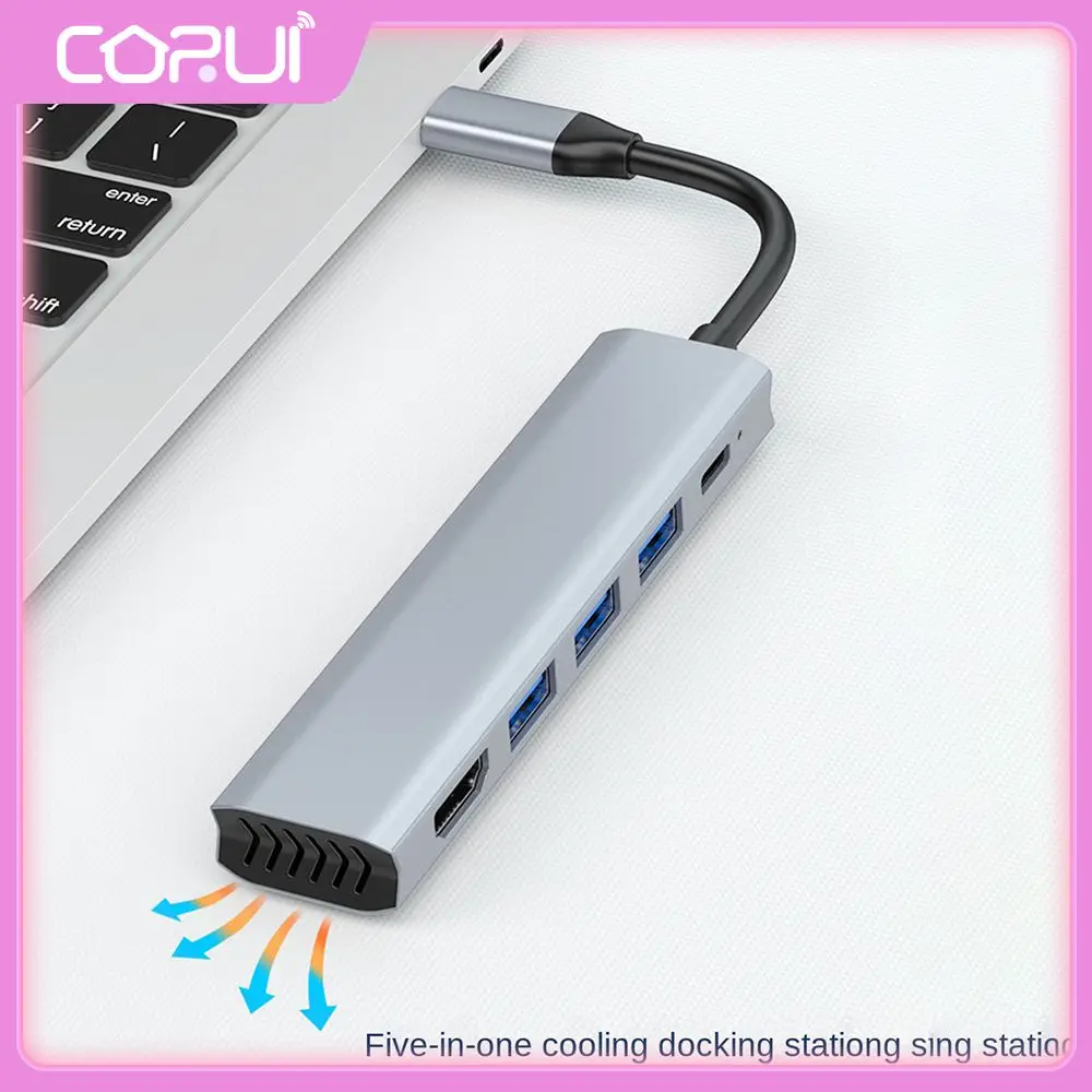 

5-in-1 Computer Converter Heat Dissipation Backwards Compatibility Laptop Converter Multi-function High-speed Transmission Smal